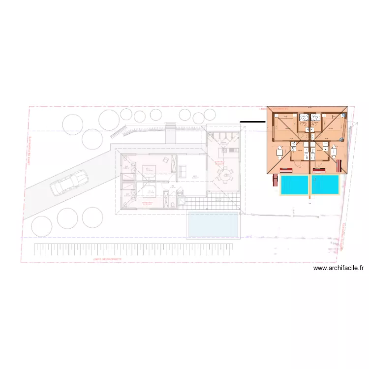 Bungalows limite de 3m. Plan de 