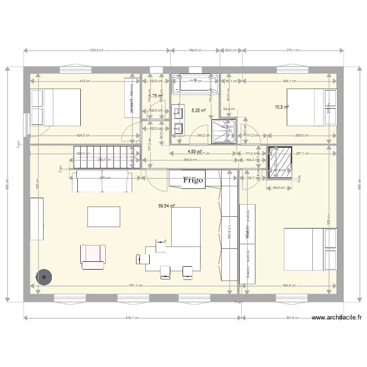 MILLERY. Plan de 5  et 92 m²