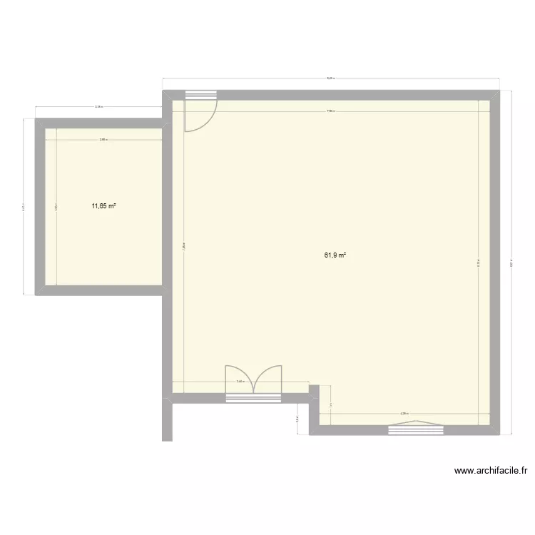 plan rdc MAlo. Plan de 2 Pièces et 74 m² plan rdc MAlo. Plan de 2 Pièces et 74 m²