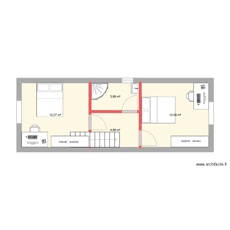 TEs 2. Plan de 4 pièces et 32 m2