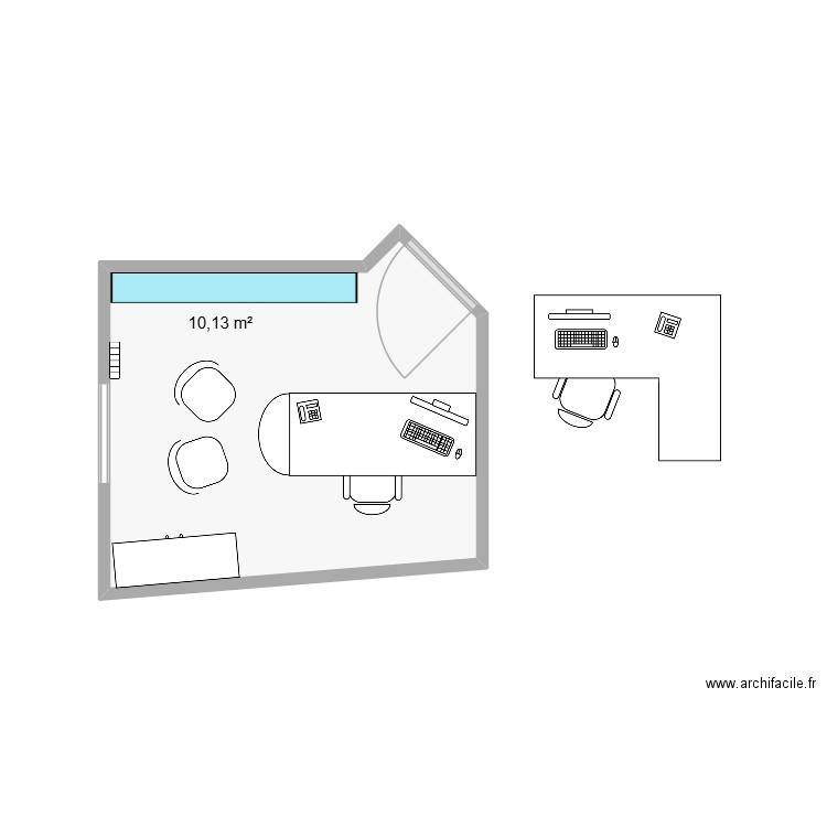 BUREAU URBA. Plan de 1 pièce et 10 m2