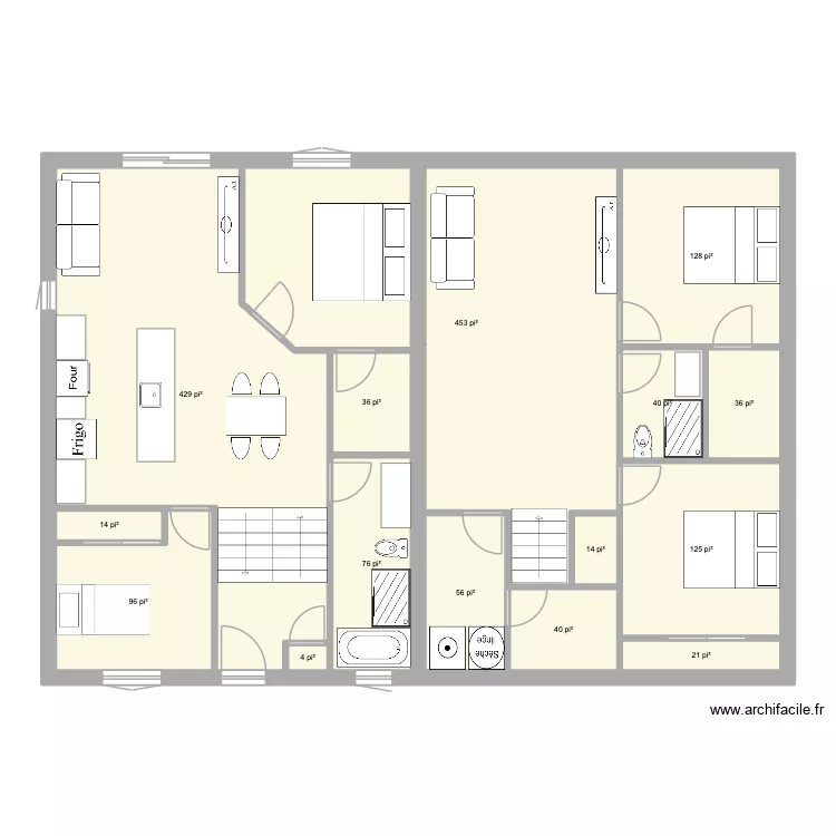 Duplex. Plan de 15 et 146 m² Duplex. Plan de 15 et 146 m²