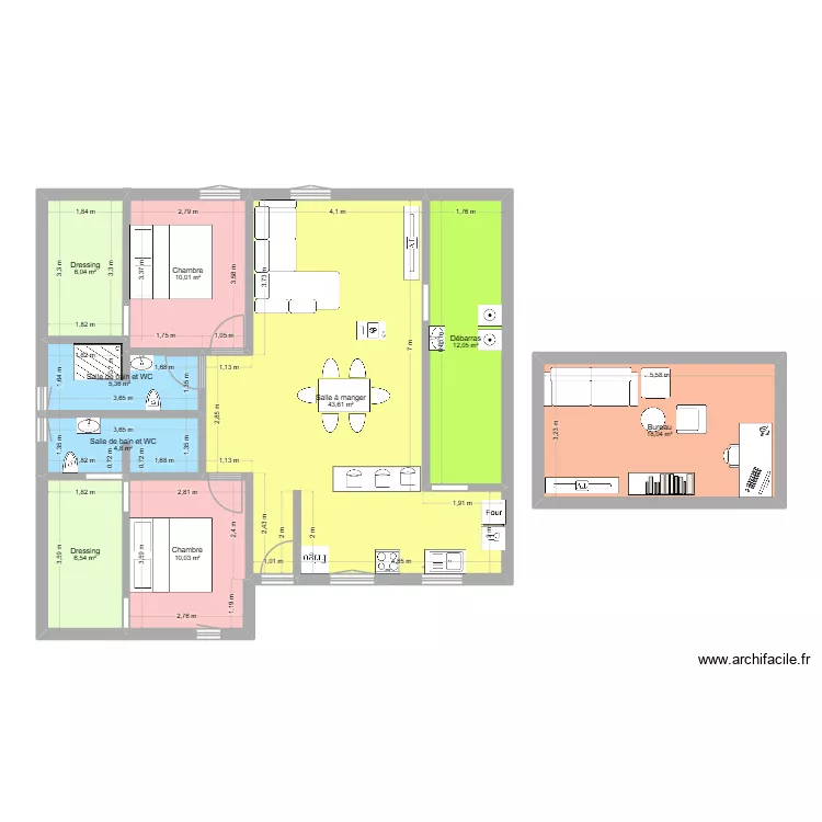 2&egrave;m2. Plan de 
