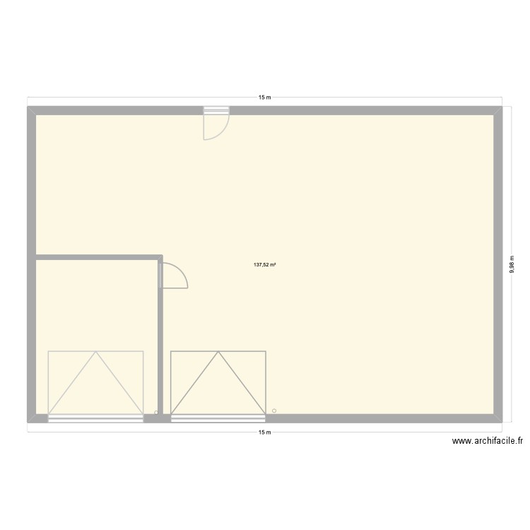 Hanger. Plan de 1 pièce et 138 m2