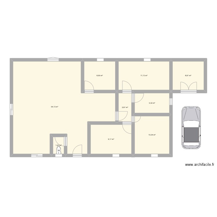 plan fidea. Plan de 9 pièces et 108 m2