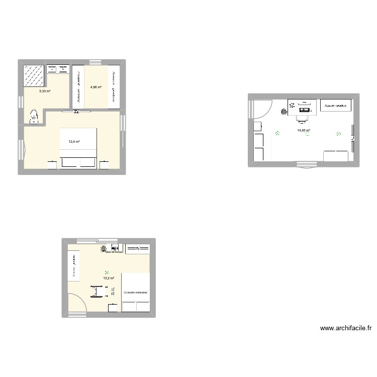 plan1. Plan de 5 pièces et 51 m2