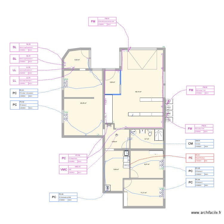 Local_Pro_Siorac_Elec_PC_FM. Plan de 0 pièce et 0 m2