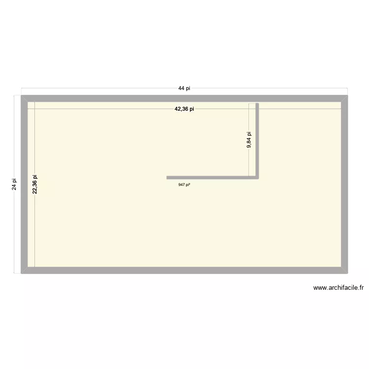Maison 24 X 44. Plan de 1 Pièce et 88 m²