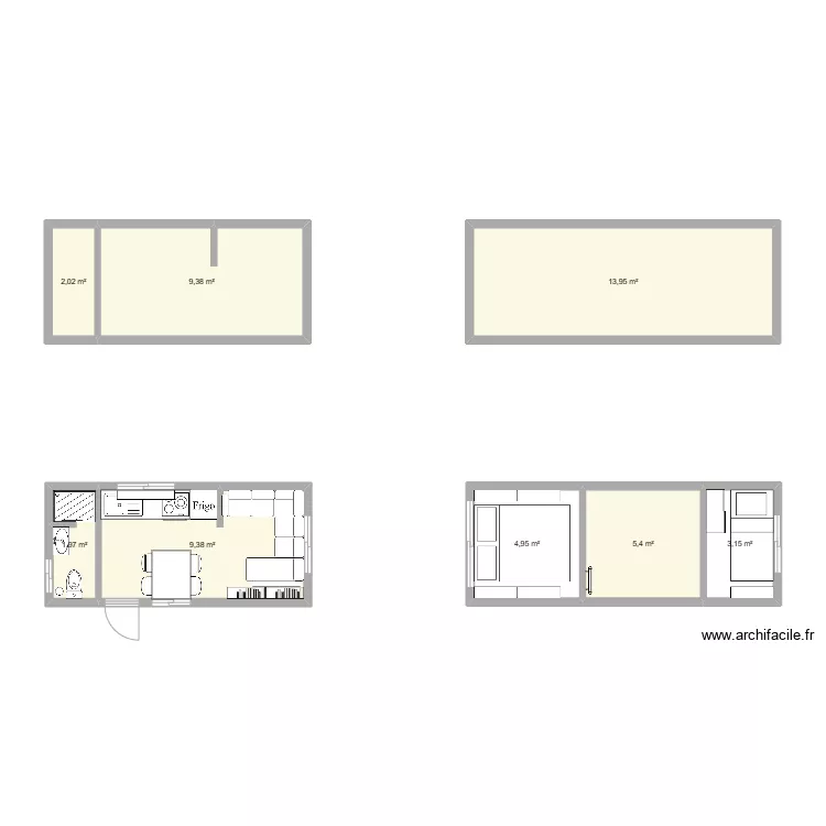 Tiny house FERMEE. Plan de 