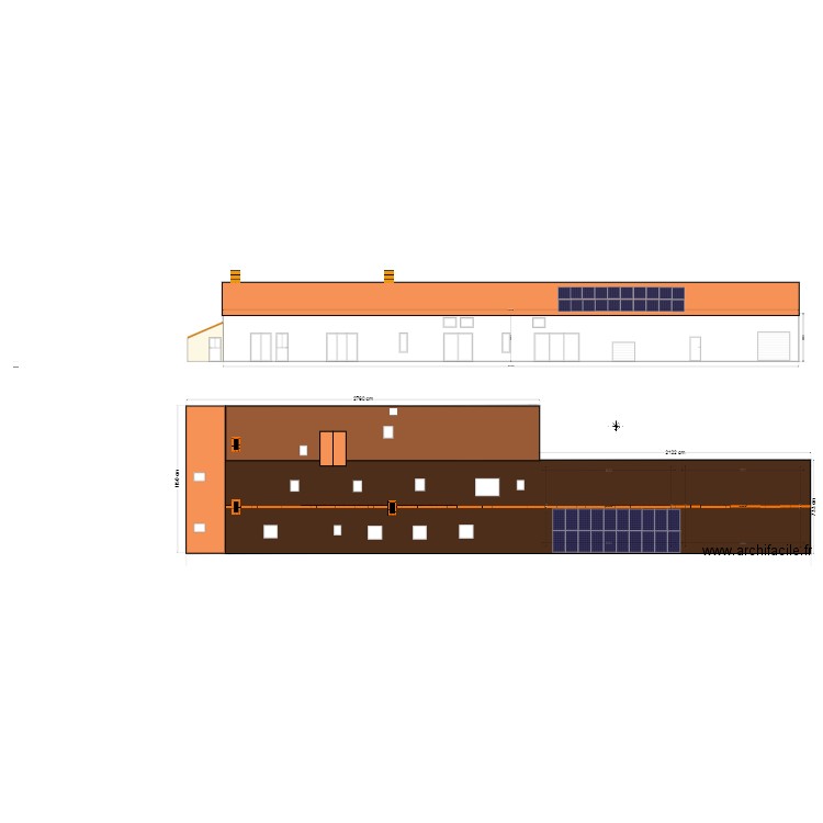 Plan de Masse La loge Façade ap modif. Plan de 3 pièces et 188 m2