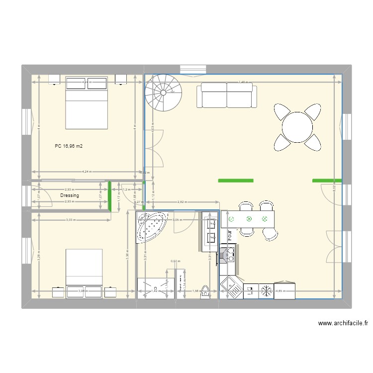 Oléna Ecuelles projet 3.1. Plan de 5 pièces et 99 m2