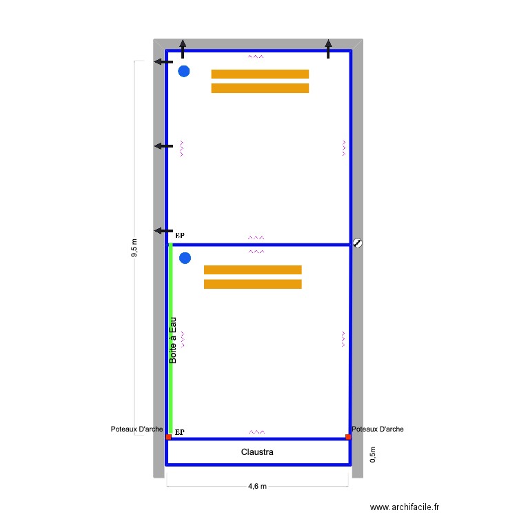 Schmidt. Plan de 2 pièces et 45 m2
