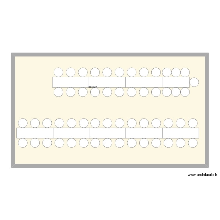 V2.1 Plan table. Plan de 1 pièce et 121 m2