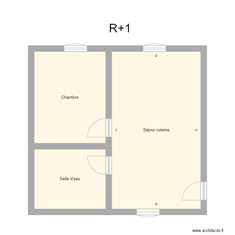 350601903. Plan de 3 pièces et 47 m2