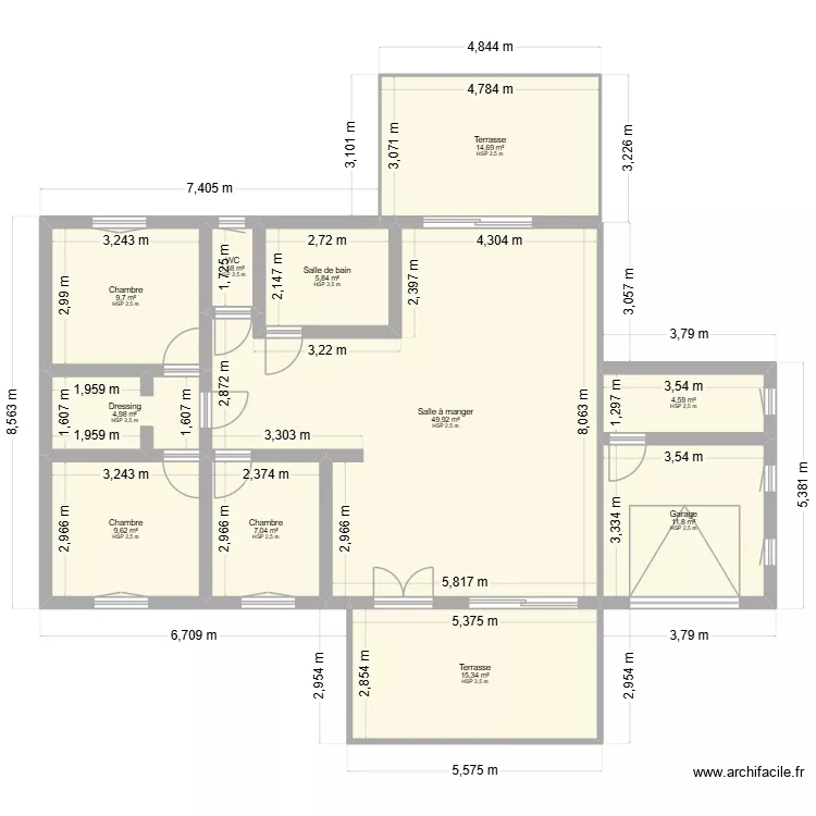 plan maison vierge 16jan26. Plan de 