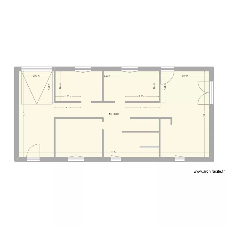 BESNARD. Plan de 1  et 59 m²
