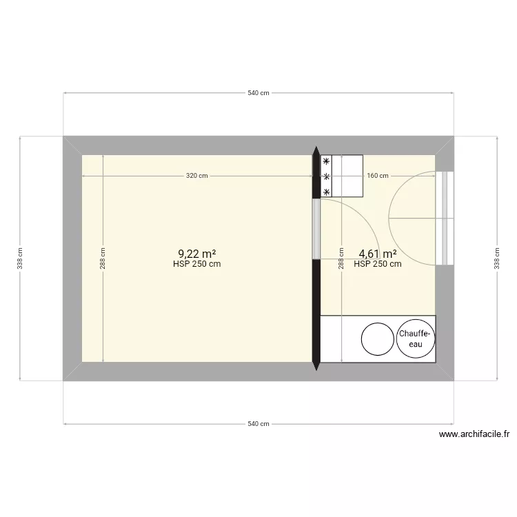 Garage cellier . Plan de 