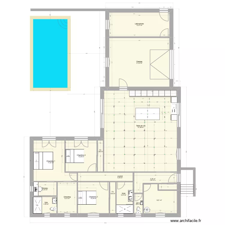 b&eacute;a24. Plan de 17  et 189 m²