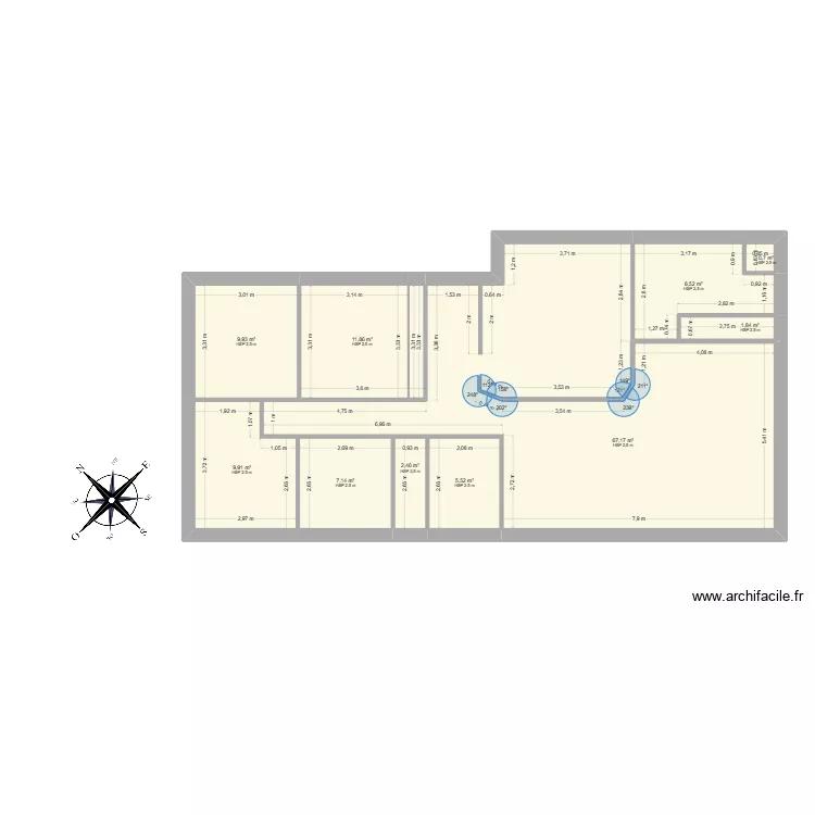 fernandez. Plan de 10  et 125 m²