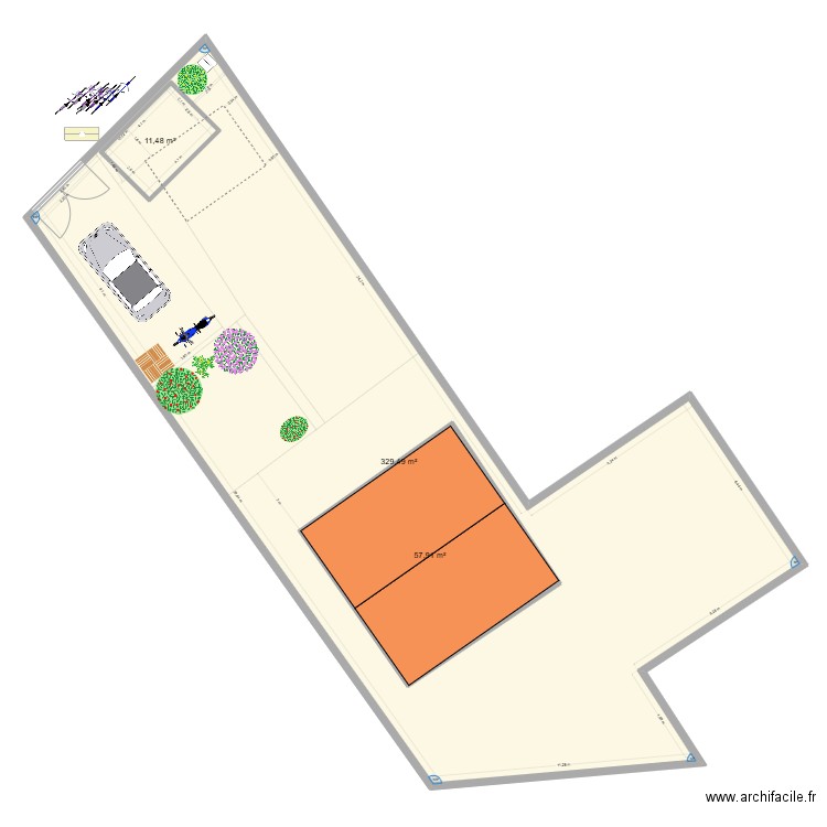 Jardin Buzenval. Plan de 18 pièces et 2408 m2