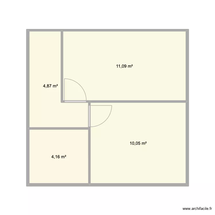Combles T3. Plan de 4 pièces et 30 m²