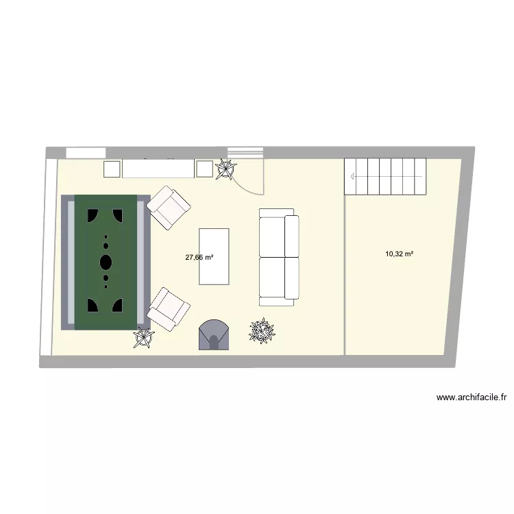 SALON_GARAG_V2. Plan de 2  et 38 m²