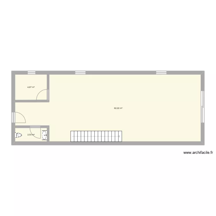 OEX RDC. Plan de 3  et 69 m²