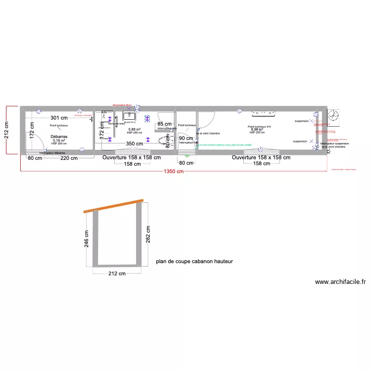 cabanon Maurand. Plan de cabanon Maurand. Plan de