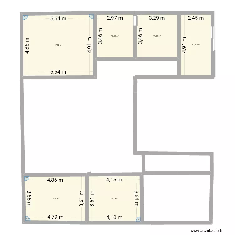 Maison Bois. Plan de 6 pièces et 94 m²