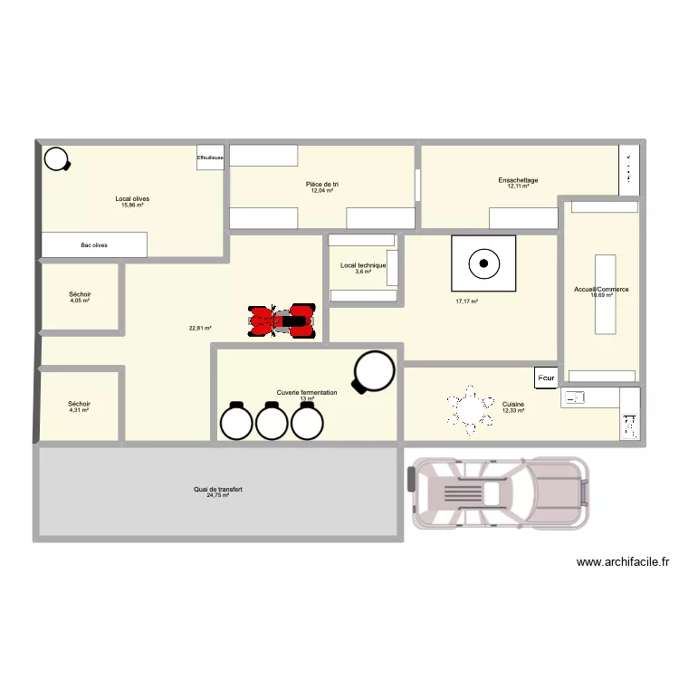 Moulin - nouveau terrain. Plan de 