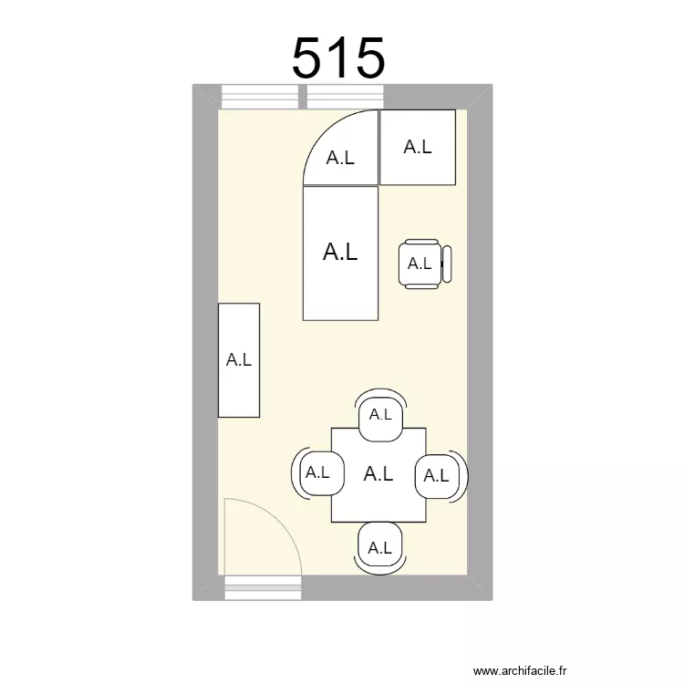 Bureau R 515 A.LAGARDE. Plan de 