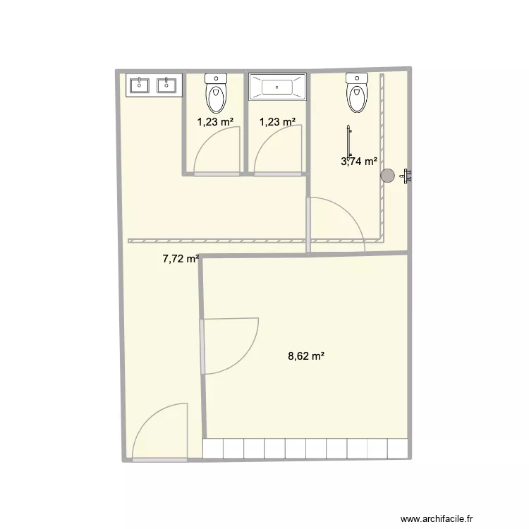 Sanitaire_femme. Plan de 5 et 23 m² Sanitaire_femme. Plan de 5 et 23 m²