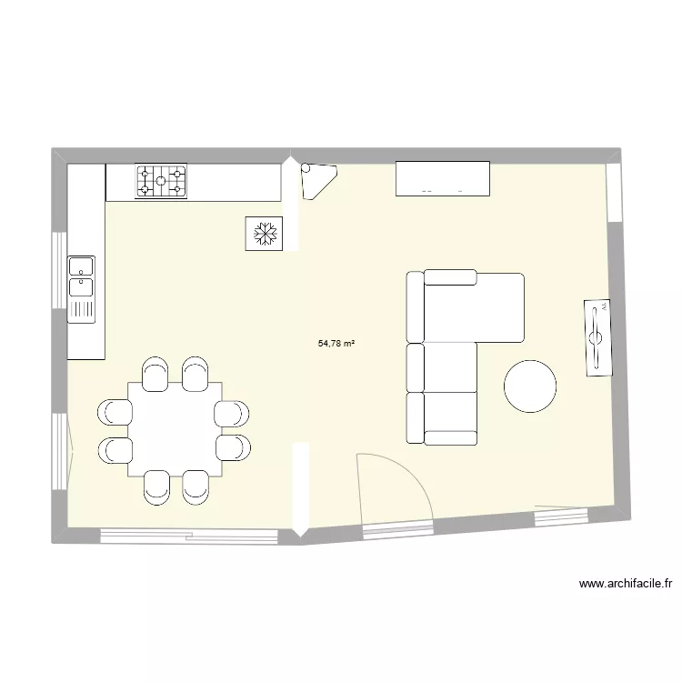 Salon Cuisine. Plan de 