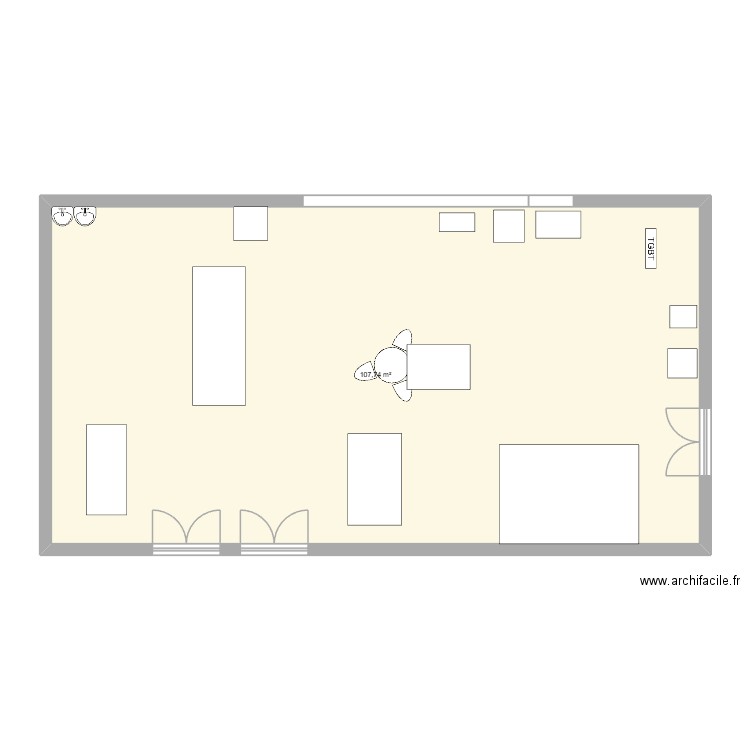 Plan tp. Plan de 1 pièce et 108 m2