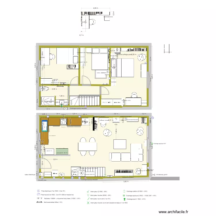 PLANS MAISON cuisine avec sas et cloison RDC. Plan de 8 pièces et 188 m²
