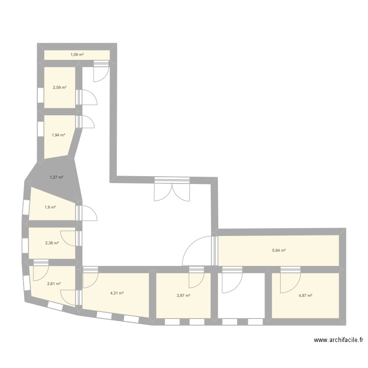 Plan Opéra . Plan de 11 pièces et 32 m2