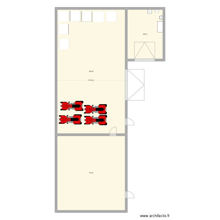 GARAGE SOIGNEUR. Plan de 3 pièces et 213 m2