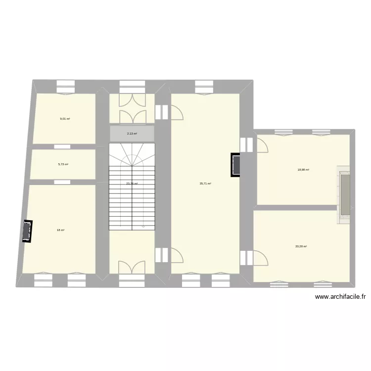 2&egrave;me &eacute;tage Coll&egrave;ge. Plan de 8  et 134 m²