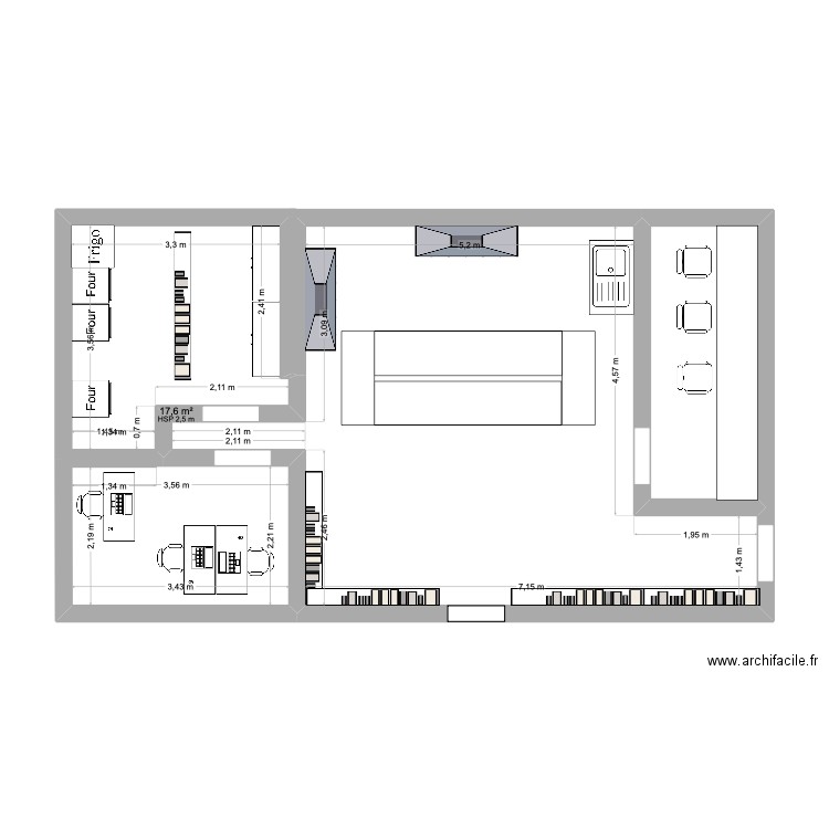LABO. Plan de 3 pièces et 60 m2
