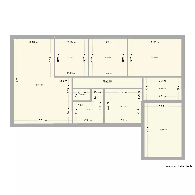 MAISON TEST 3. Plan de 10  et 110 m²