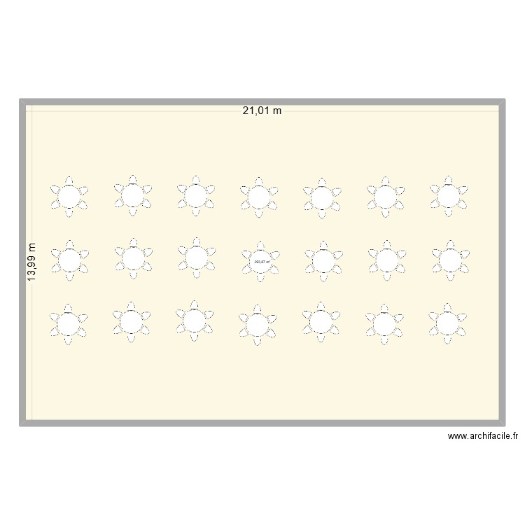 Tables Espace Lumière. Plan de 1 pièce et 294 m2