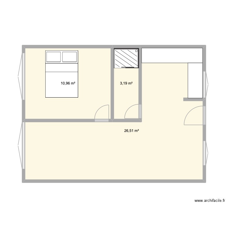 PANTIN 1er. Plan de 3 pièces et 41 m2