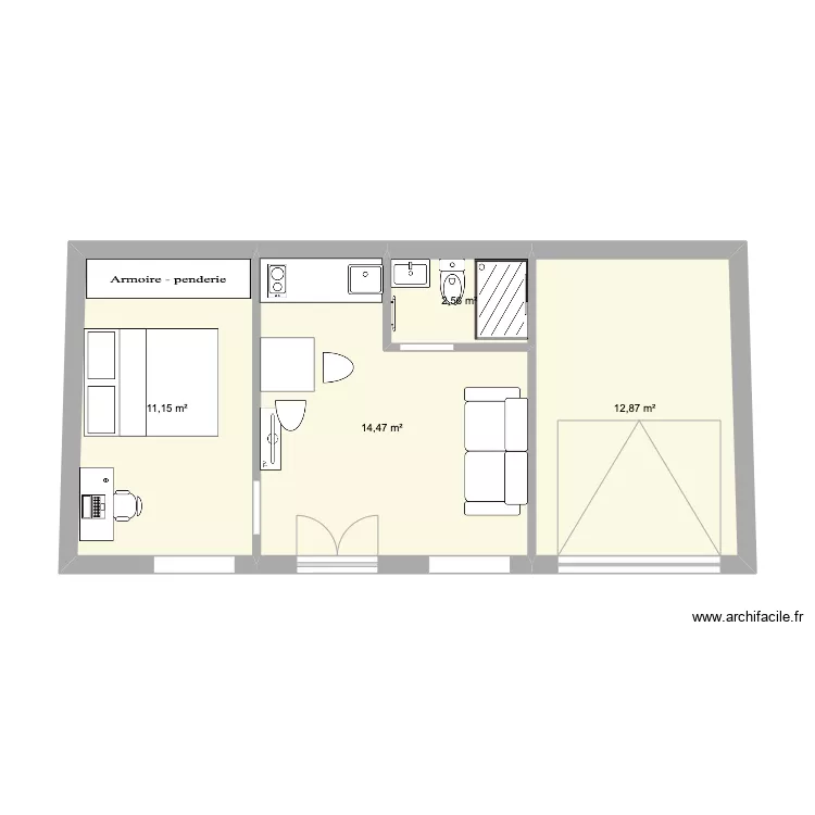 D&eacute;pendance maison 22. Plan de 