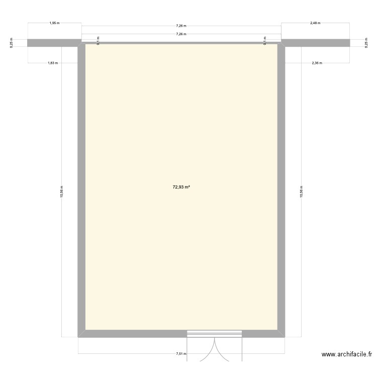 MEDIPOLE NIV 1  BLOC J  . Plan de 1 pièce et 73 m2