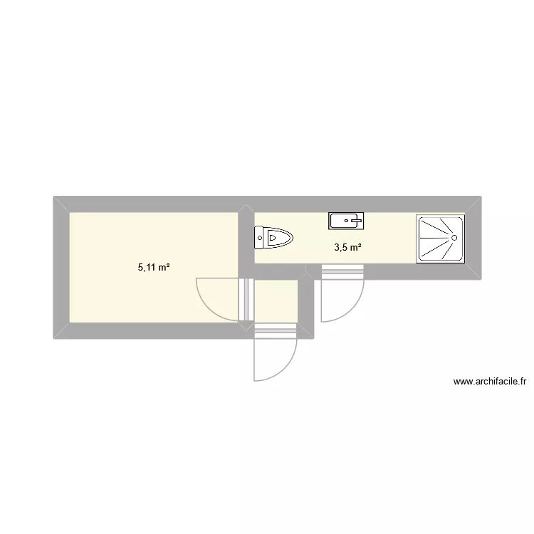PRO_COUL_cabanon date achat. Plan de 2  et 9 m²