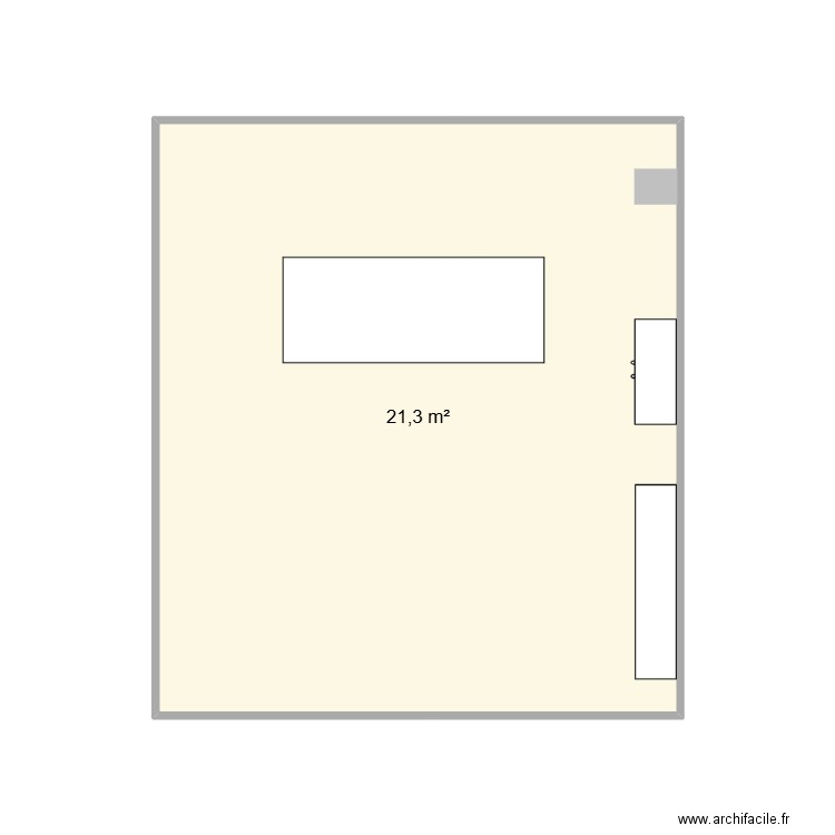 Bureau KA. Plan de 1 pièce et 21 m2