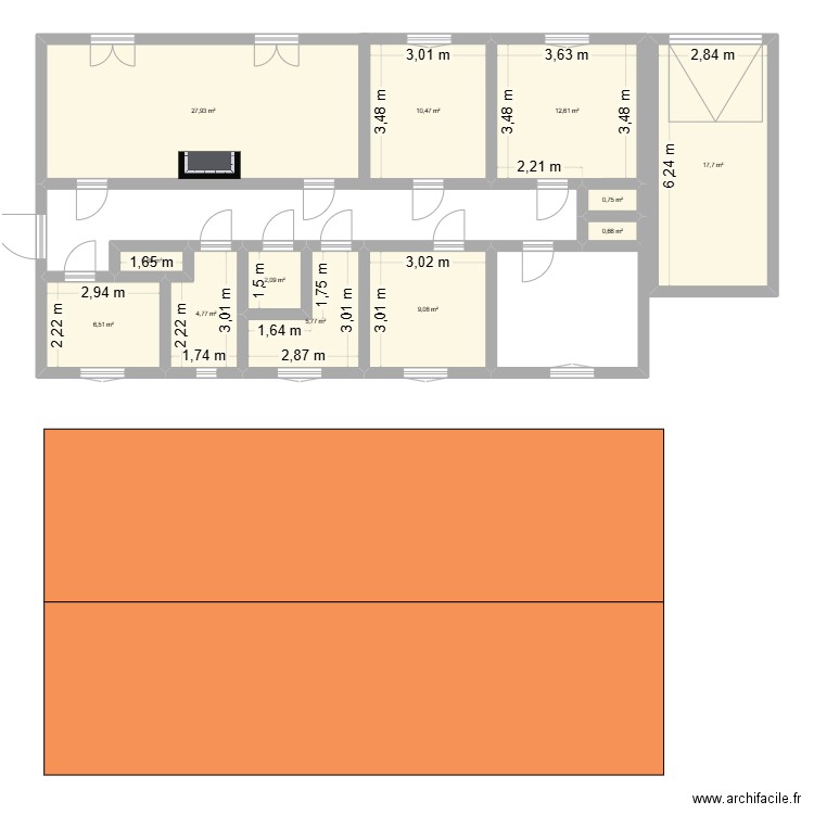 segeral. Plan de 12 pièces et 99 m2