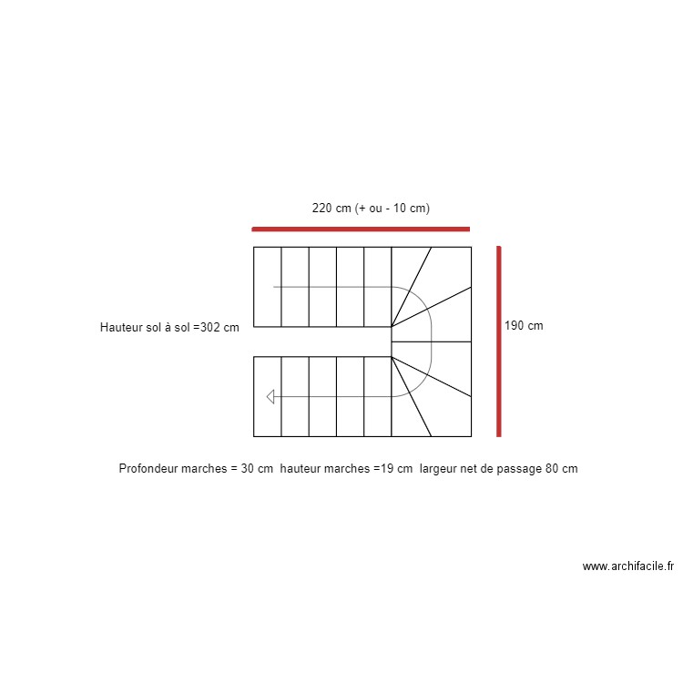 rez de chaussée  escalier . Plan de 0 pièce et 0 m2
