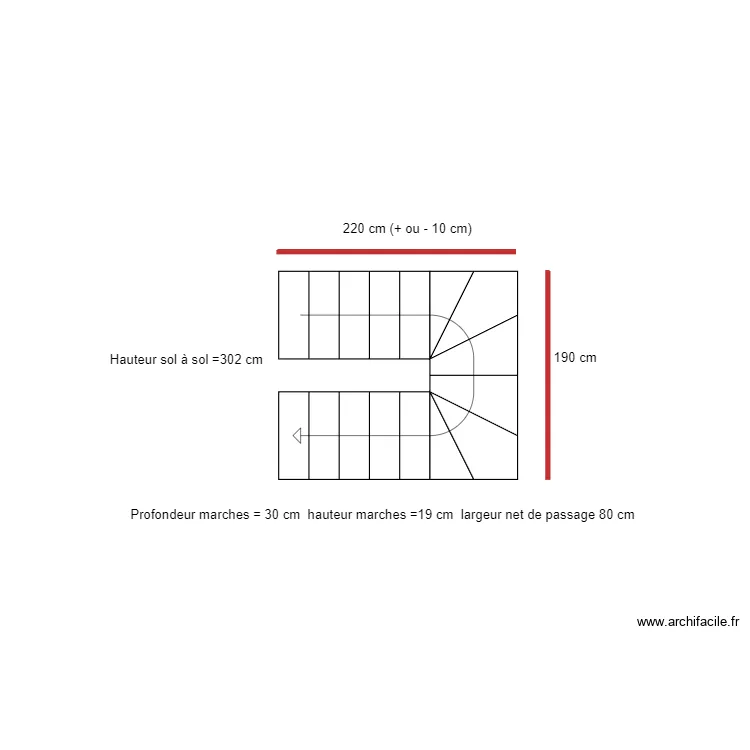rez de chauss&eacute;e  escalier . Plan de 