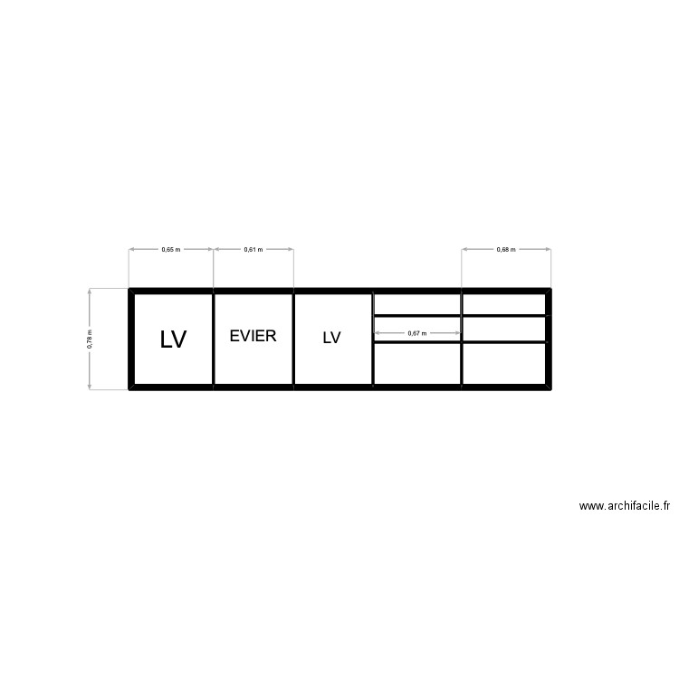 Marssac cuisine. Plan de 9 pièces et 2 m2